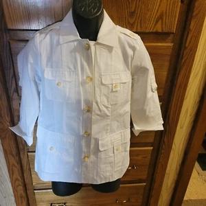 Covington Button up Shirt - SIZE S WOMENS - White, collared, canvas, pockets New - Picture 1 of 5