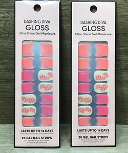 2 Dashing Diva Gloss Ultra Shine Gel Manicure 20 Nail Strips ROSY OUTLOOK MINI - Picture 1 of 3