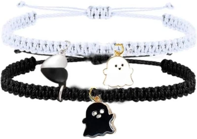 Pulsera Fuqimanman2020 Hecha a Mano Trenzada Amor Infinito Parejas Corazón A Juego en Foto 1 de 4