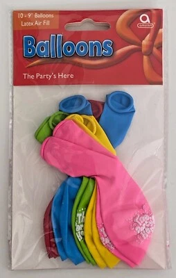 9' ""The Party's Here"" - Globos de látex de aire - Decoraciones de fiesta x 10" Foto 1 de 3