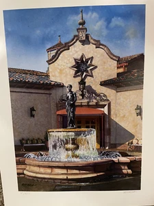 Marlin Rotach J.C. NICHOLS FOUNTAIN Signed & Numbered Lithograph Print - Picture 1 of 4
