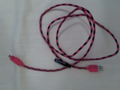 Verizon USB Cord Cable w/ Light - Hot Pink/Black-Compatible w/ most micro USB  - Image 1 of 3