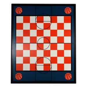 WE Games Basketball Themed Laminate Chess Board, 20 in. - Picture 1 of 3