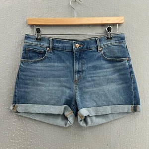 Loft Shorts Womens 6 28 Blue Stretch Denim Cuff Mid Rise 3" Faded - Picture 1 of 8