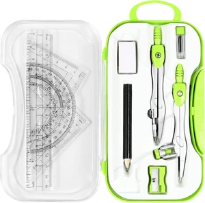 Kit de geometría matemática, 10 piezas, útiles para estudiantes con material irr - Picture 1 of 12