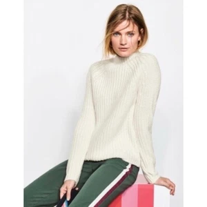 BODEN Isabella Pullover Mock Neck Wolle Alpaka Pulli Creme Strick X-Small - Bild 1 von 16