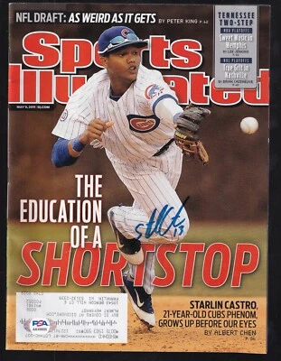 Starlin Castro  Autographed May 9 2011 Sports Illustrated Magazine PSA/DNA - Image 1 of 3