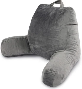 Reading Pillow with Shredded Memory Foam, Large Adult Backrest with Arms, Back S - Picture 1 of 9