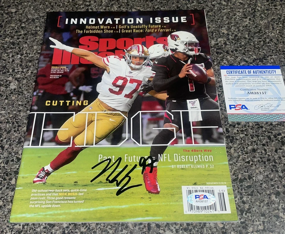 NICK BOSA SIGNED SPORTS ILLUSTRATED PSA AUTOGRAPH MAGAZINE 49ERS FOOTBALL NINERS - Image 1 of 1
