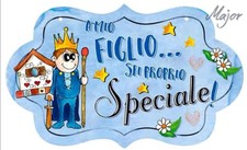 Targhetta targa a nuvoletta in legno FIGLIO SPECIALE da appendere