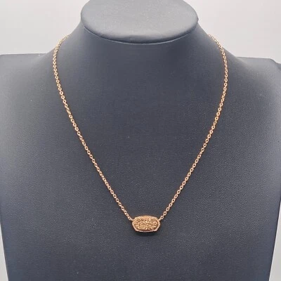 Kendra Scott Elisa Necklace Drusy Rose Gold 16" - Image 1 of 4