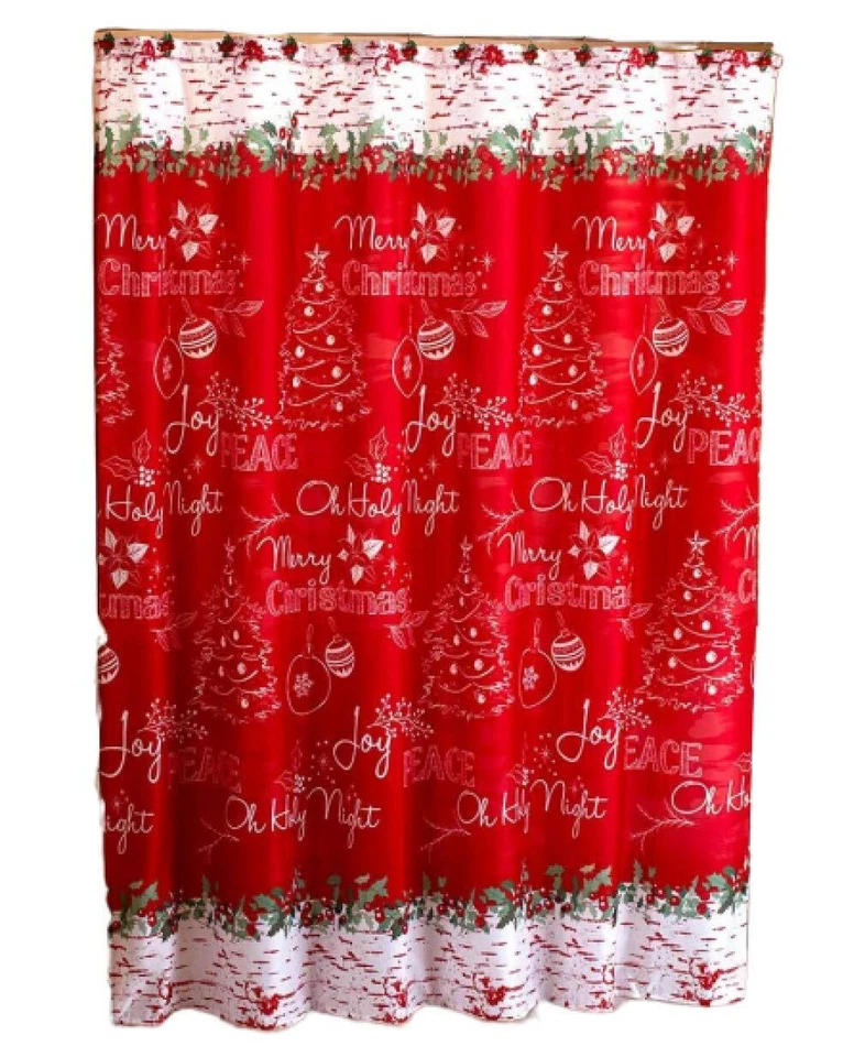 The Lakeside Collection Chalkboard-look Holiday Shower Curtain