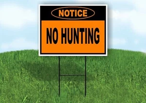 HINWEIS KEINE JAGD ORANGE Hofschild mit Ständer RASENSCHILD - Bild 1 von 5