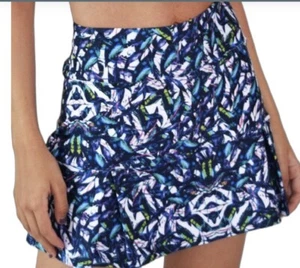 NWT Skort (Skirt With Shorts) L Blueberry Floral Print, White Inner Shorts. - Picture 1 of 2