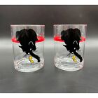 Vintage Black Cat Cups Acrylic Plastic Yellow Butterfly Oneida 1988 Tumblers