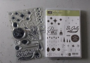 Stampin Up By Jolly, By Stamp Set Of 26 Christmas Star Holiday Peace NEW Retired - Picture 1 of 1
