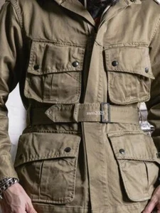 Bronson Airborne Paratrooper M-42 Jump Jacket Vintage Style Safari Coat for Men - Picture 1 of 29