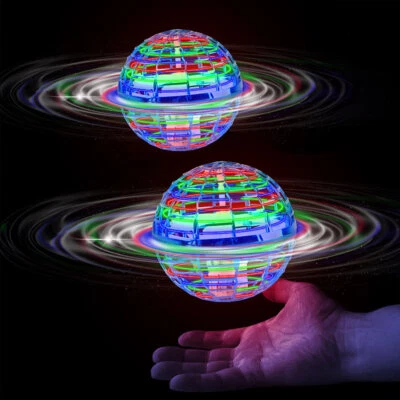 Playtastic 2er-Set selbstfliegende Hover-UFO-Bälle, RGB-LEDs, Rückkehr-Funktion