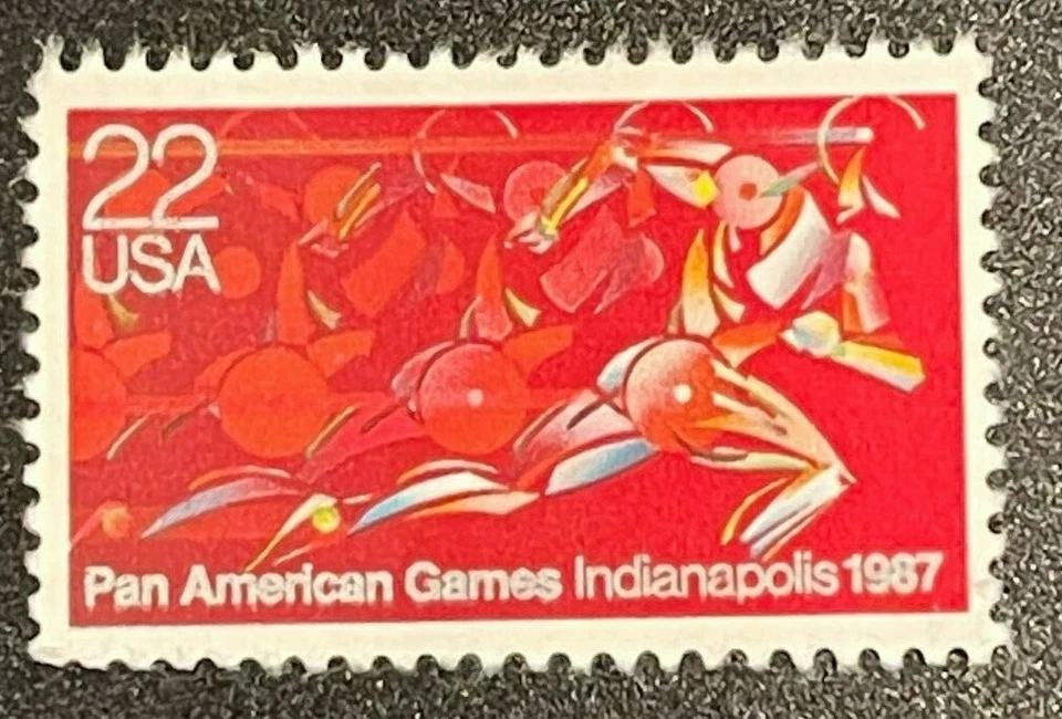 Scott#: 2247 - Pan American Games 1987 22c single stamp MNH OG - Image 1 of 1