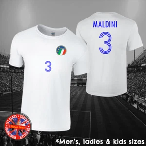 Paolo Maldini Italy Italia Football T-shirt, Men's Ladies Kids World Cup Euros - Picture 1 of 1