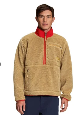 NWT The North Face Men’s Extreme Pile 1/2 Zip Fleece Pullover Sz L Gold $159 - Image 1 of 4