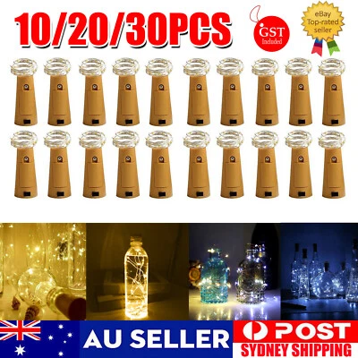 UP TO 30PCS Fairy Wine Bottle String Lights Cork Copper Wire Xmas Party Decor - image 1 of 4