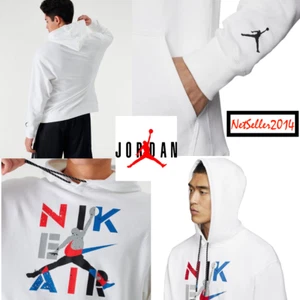 🔥SZ 2XL🆕 Nike Men's Air Jordan Jumpman Retro Legacy AJ 4 Pullover Hoodie White - Picture 1 of 9