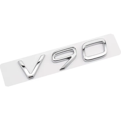 For VOLVO V90 Bright Silver Rear Boot Trunk Emblem Sticker Letter Badge / - Image 1 of 2