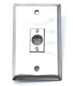 Durable Solder Ready Single Port Locking XLR Male Wall Plate - Picture 1 of 2