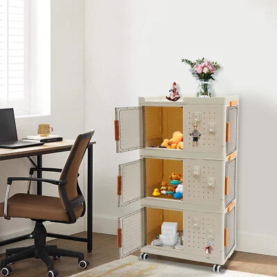 3-Tiers Bathroom Storage Cabinet Freestanding Kitchen Pantry Cabinet Organizer - Image 1 of 4