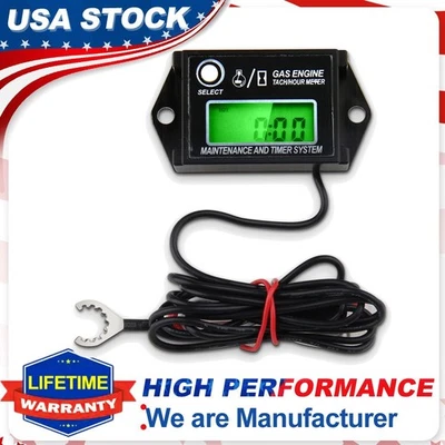 全新 防水 气体 Tiny Tach 数字小时计 转速计 可重置 工作计时器 — 第 1/4 张图片