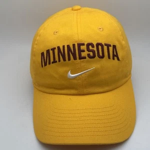 Minnesota Golden Gophers Hat Cap Strap Back Gold Nike Team Dri Fit Swoosh GR45 - Picture 1 of 5