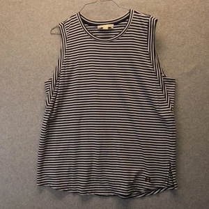 Michael Kors Top Womens XL Casual Navy Blue Striped Sleeveless Tank - Picture 1 of 7