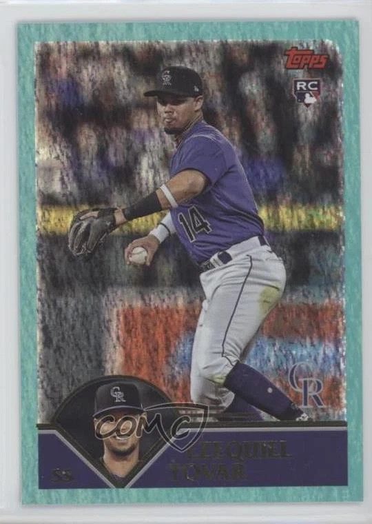 2023 Archives 2003 Topps Aqua Sparkle Foil /75 Ezequiel Tovar #217 Rookie RC - Image 1 of 2