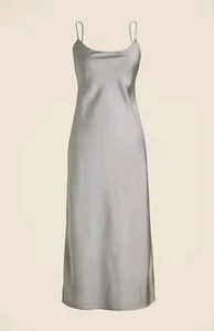 J Crew Gray Gwyneth slip dress in luster charmeuse Size 10 - Picture 1 of 6