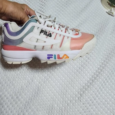 FILA WOMENS SZ 8.5 DISRUPTOR II MULTICOLOR SNEAKER SHOES  - Image 1 of 4