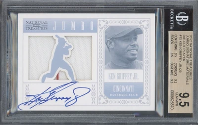 2012 National Treasures Ken Griffey Jr Jersey #24/25 Gem Mint BGS 9.5 10 Auto - Image 1 of 2