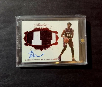 2018 Panini Flawless Robert Williams III RC Patch Auto Timelord Texas A&M #112 - Image 1 of 3