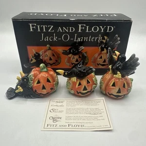 Juego de 3 vasos Fitz and Floyd Essentials Jack-O-Lantern Black Crows - NUEVO - Imagen 1 de 6