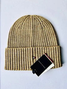 Tommy Hilfiger Beanie Hat Beige | Embroidered Logo | Men | BNWT | Winter Warm - Picture 1 of 3