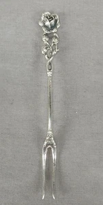 Vintage Birks Sterling Silver Rose Short Handle Pickle/Olive Fork - Picture 1 of 10