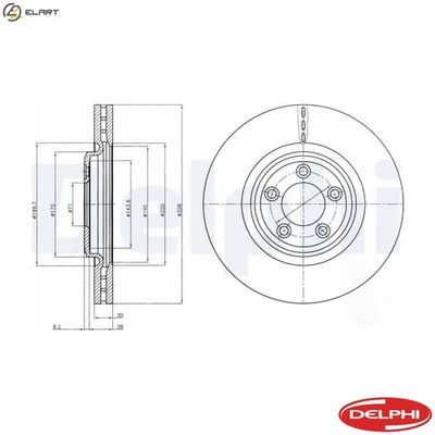 2x BRAKE DISC BG4203C FOR JAGUAR 224DT 2.2L PT204 2.0L 204DTD/204PT 2.0L 4cyl XF - Image 1 of 4