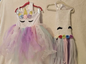 Lot of 2 Unicorn Dress Up Costume for Kids Suze 4-5 Stretchy Tutu Skirt - Picture 1 of 8