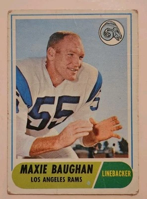 1968 Topps Football Card 210 Maxie Baughan Los Angeles Rams  - Image 1 of 2