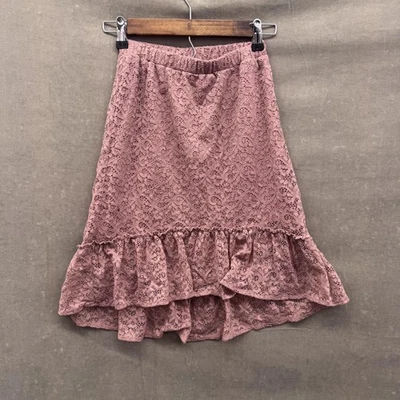 LUGAR Falda Niñas Mediana 7/8 Rosa Encaje Volantes Dobladillo Forrado Elastizado Nylon Poliéster Foto 1 de 4