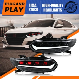 LED Headlights For Honda Accord 2018-2022 DRL Lexus Style 8 Lens Red Demon Eyes - Picture 1 of 9