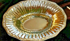 Godinger Silverado Lusterware Glass Serving Bowl Silver MW & DW Safe 8"x6"x2" - Picture 1 of 7