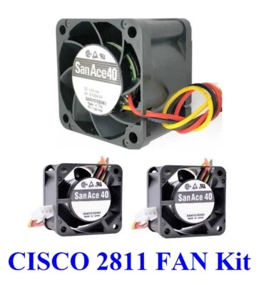 Cisco 2811 Fan Kit, ACS-2811-FAN-KIT= (Complete 3x Fans) by Sunon Delta or Sanyo - Image 1 of 4
