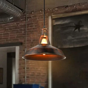 Warehouse Semi Flush Mount Ceiling Light 1 Bulb Pendant Light Retro Island Light - Picture 1 of 9