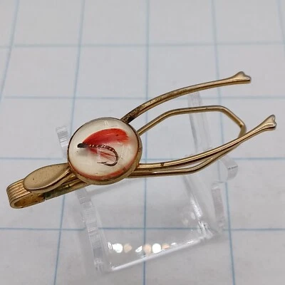De colección Anson "Señuelo de pesca con mosca clip para dinero" diseño de hueso de deseo de buena suerte en latón Foto 1 de 4